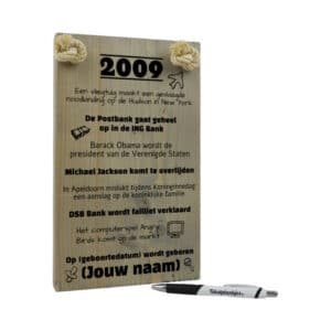 gepersonaliseerd verjaardagscadeau - origineel cadeau en persoonlijk cadeau man vrouw geboren in 2009