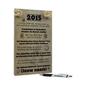 gepersonaliseerd verjaardagscadeau - origineel cadeau en persoonlijk cadeau man vrouw geboren in 2015