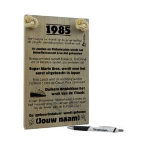 gepersonaliseerd verjaardagscadeau - origineel cadeau en persoonlijk cadeau man vrouw geboren in 1985