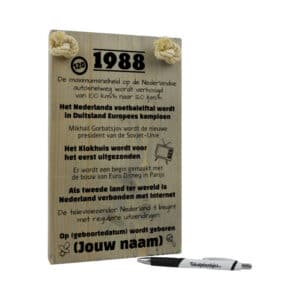 gepersonaliseerd verjaardagscadeau - origineel cadeau en persoonlijk cadeau man vrouw geboren in 1988