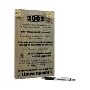 gepersonaliseerd verjaardagscadeau - origineel cadeau en persoonlijk cadeau man vrouw geboren in 2002