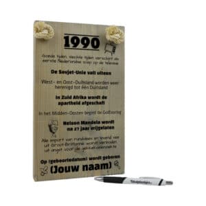 gepersonaliseerd verjaardagscadeau - origineel cadeau en persoonlijk cadeau man vrouw geboren in 1990