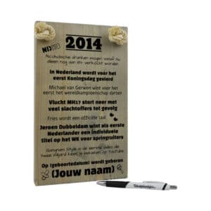 gepersonaliseerd verjaardagscadeau - origineel cadeau en persoonlijk cadeau man vrouw geboren in 2014