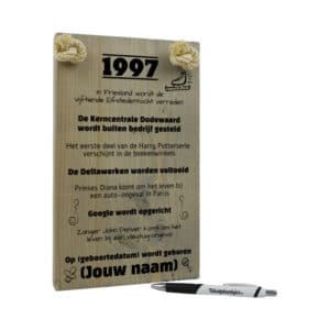 gepersonaliseerd verjaardagscadeau - origineel cadeau en persoonlijk cadeau man vrouw geboren in 1997